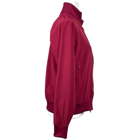 ATHLETA Brooklyn Bomber Jacket Size Small Stretch UPF 50+ Pockets Red Cranberry - Picture 12 of 15
